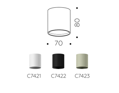 Корпус светильника накладной для насадок D70mm C7422 SBK черный песок D70*H80mm MR16 GU5.3