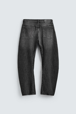 ZARA ДЖИНСЫ BARREL FIT С ДЕКОРАТИВНЫМИ ШВАМИ, УГОЛЬНЫЙ