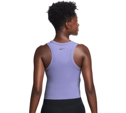 Женский теннисный топ Nike One Fitted Dri-Fit Short Sleeve Crop - сиреневый лед/черный