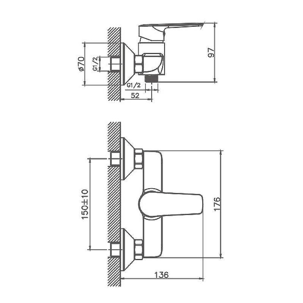 Смеситель HAIBA HB20563 для душа (к.35)