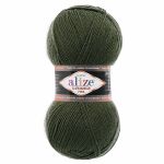 Пряжа Alize (Ализе) Lana Gold Fine / уп.5 мот. по 100 г, 390м, 029 хаки A