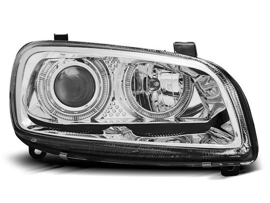 Передние фары Toyota Rav 4 angel eyes chrome
