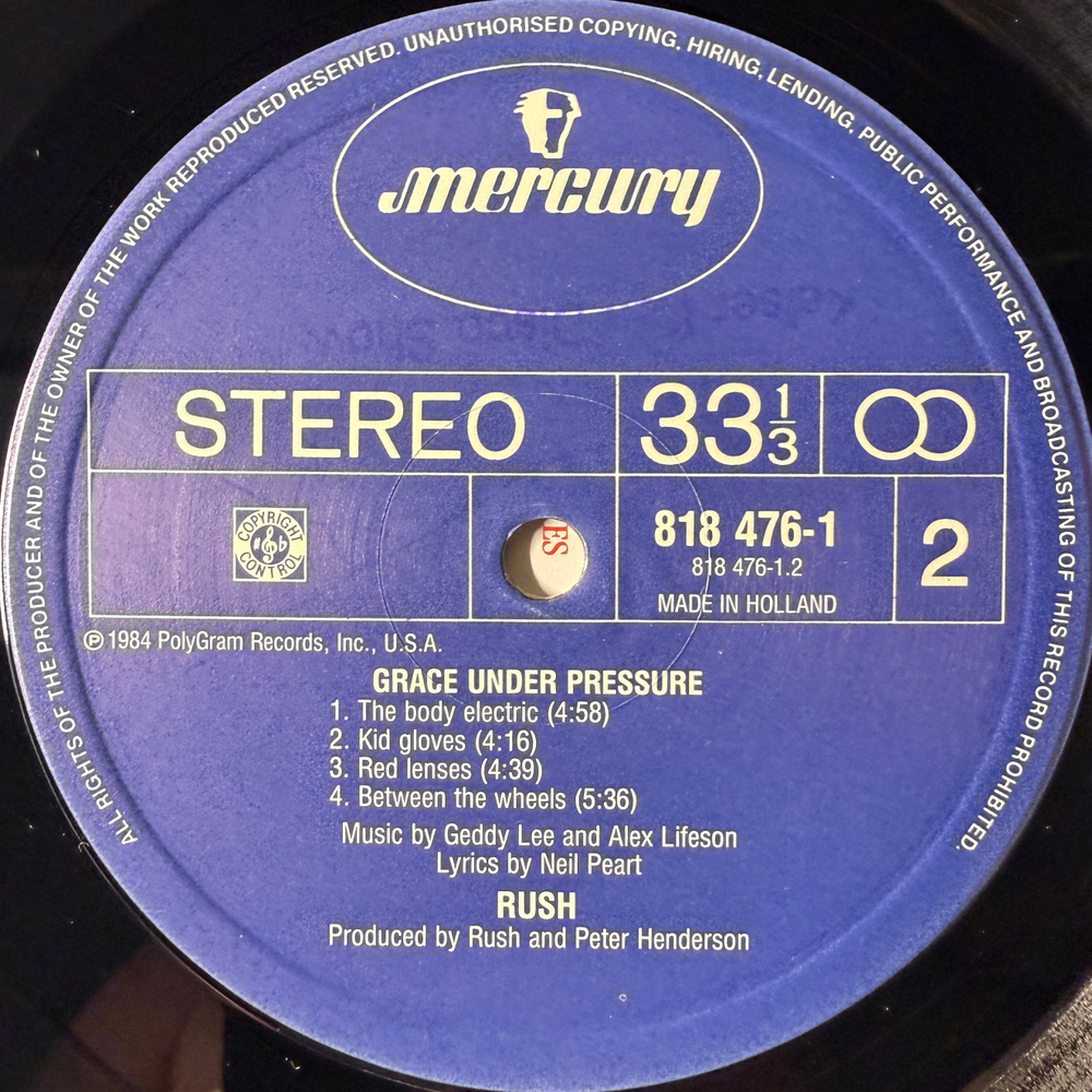 Виниловая пластинка Rush ‎– Grace Under Pressure LP