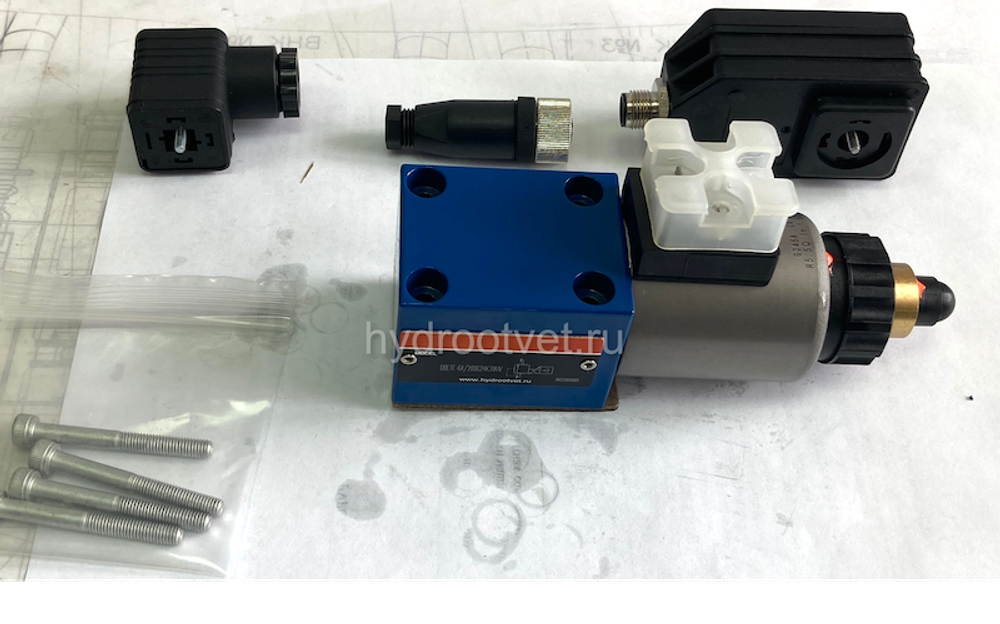 DBETE-6X/350G24K31A1V - Пропорциональный предохранительный клапан Ду6 (пилот), давление регулировки до 350 бар, встроенные усилитель = есть