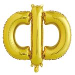 Фольгированный шар с клапаном (16''/41 см) Мини-буква, Ф, Золото, 1 шт. в упак.
