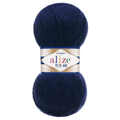 Пряжа Alize (Ализе) Angora Real 40 / уп.5 мот. по 100 г, 430 м, 58 темно-синий