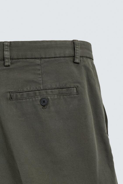 ZARA ШОРТЫ ЧИНОС REGULAR FIT, ХАКИ