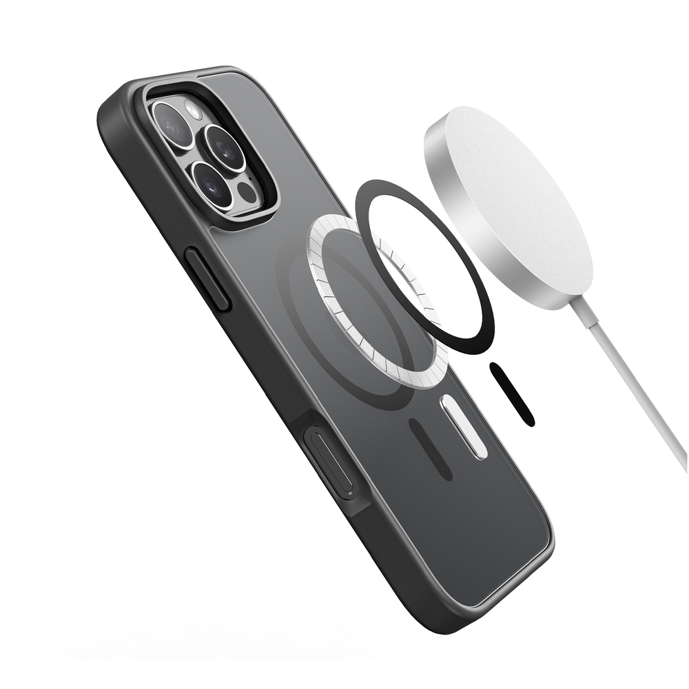 Прозрачный матовый чехол с черными рамками и с MagSafe от Dux Ducis для iPhone 16 Pro Max, серия Yind Series Case