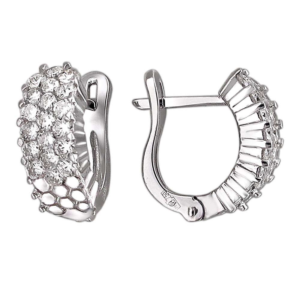 Серьги с бриллиантами  из белого золота JA-S-С673203Z