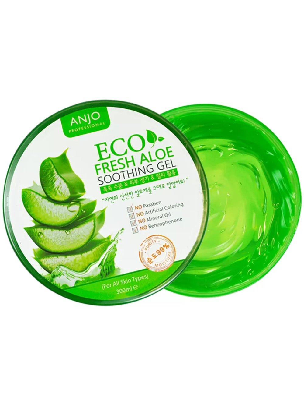 Anjo Professional Gel Soothing Eco Fresh Aloe Vera Гель для тела универсальный увлажняющий c алоэ вера, 300 мл