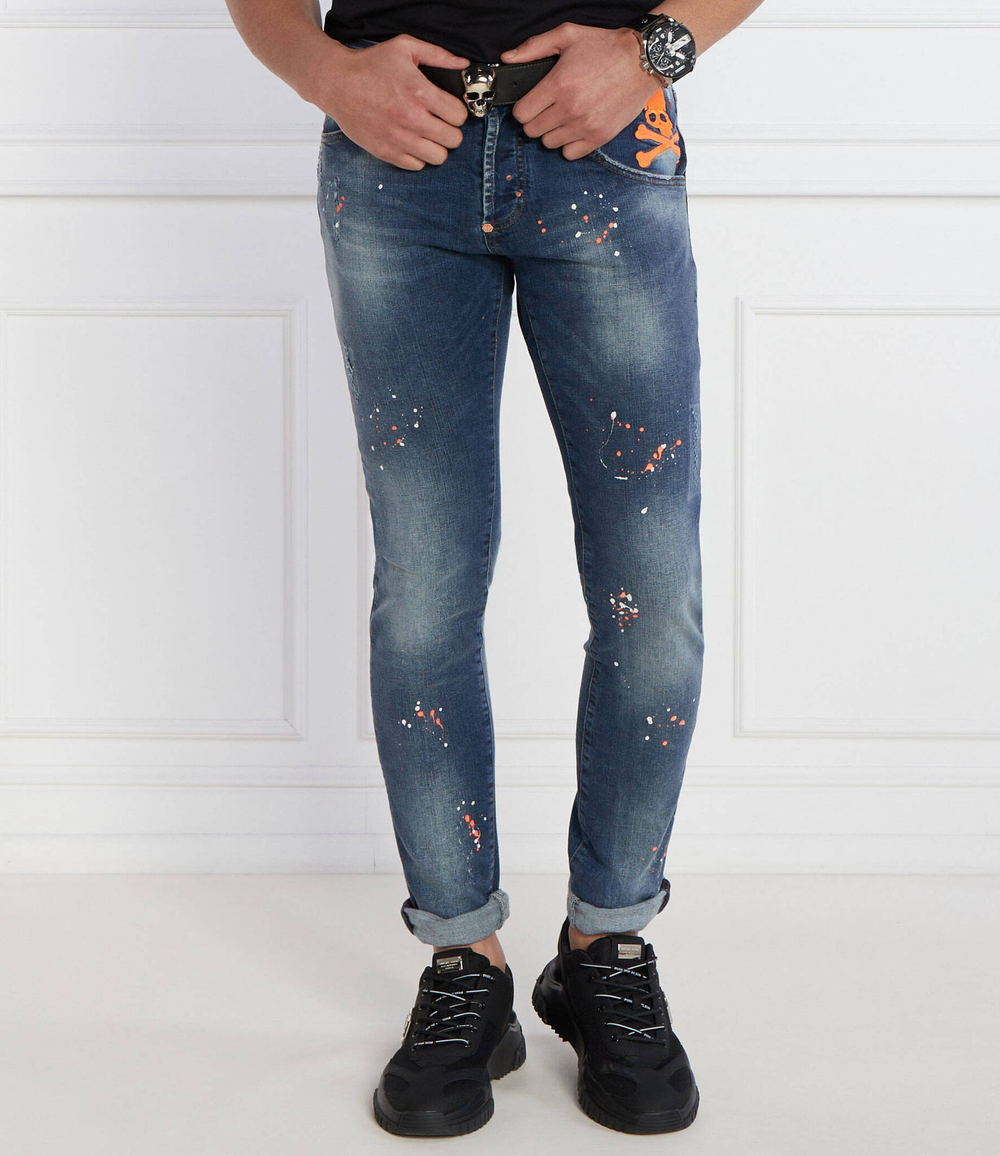 Джинсы Skull&Bones Philipp Plein - голубой(MDT3678 PDE004N)