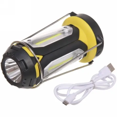 Фонарь туристический 6 режимов 1XPE+3COB, аккумуляторная батарея 1200mAh, 7*14.5см, USB 8801