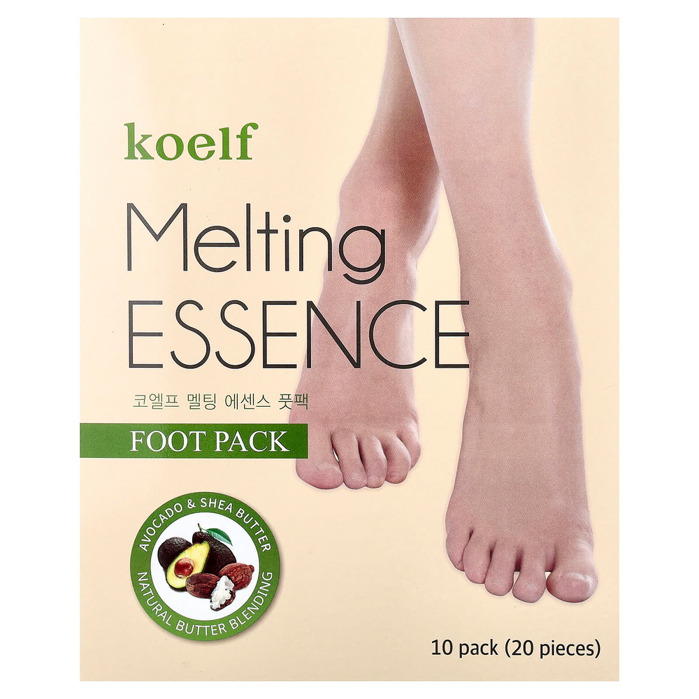 Koelf, Melting Essence Foot Pack, маска для ног, 10 пар