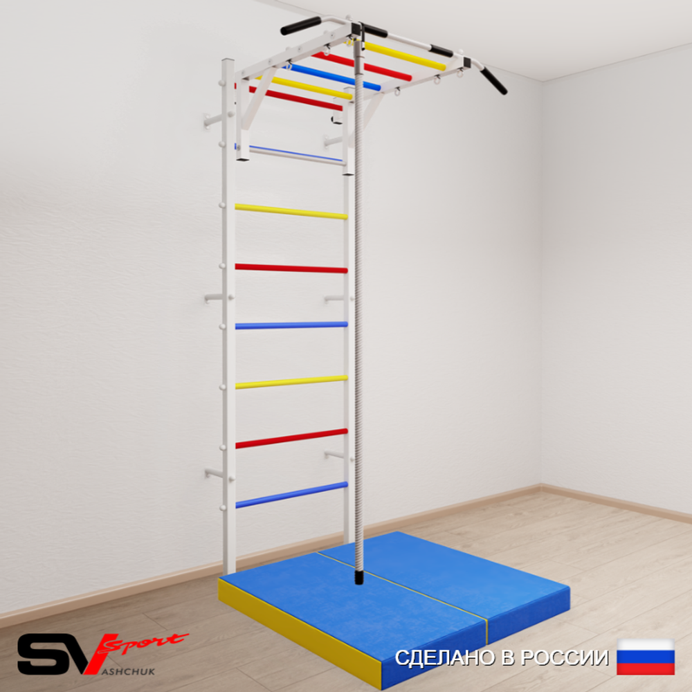 Шведская стенка Sv Sport 5294 (Турник рукоход/Канат/Мат 1м)
