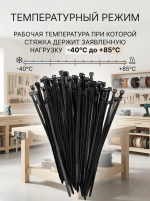 Стяжки пластиковые (хомуты) 2,5*100 черные, нейлоновые,100 штук