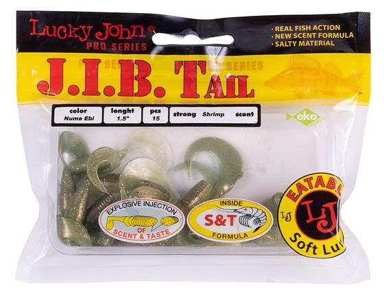 Твистеры съедобные LJ Pro Series J.I.B TAIL 1.5in (3,8 см), цв. T11, 15 шт.