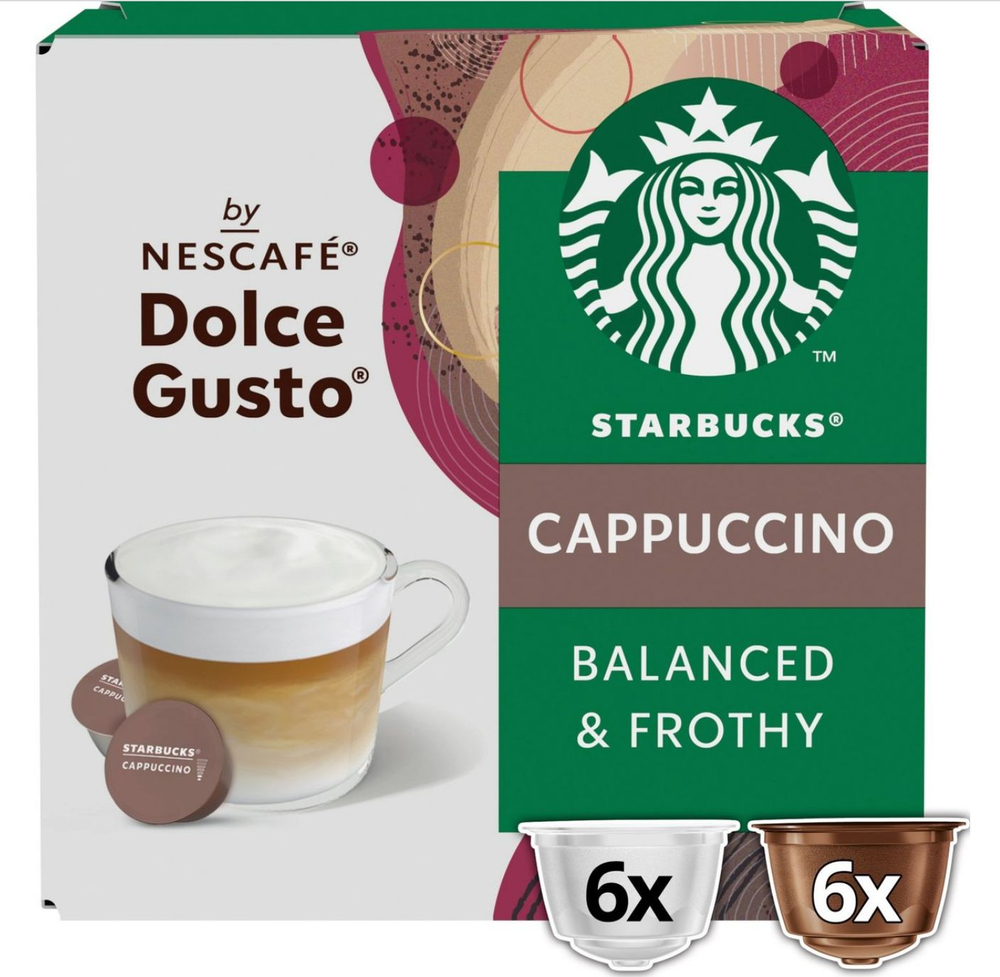 Кофе капсульный Nescafe Dolce Gusto Starbucks Cappuccino, 6 порций (Из Эстонии)