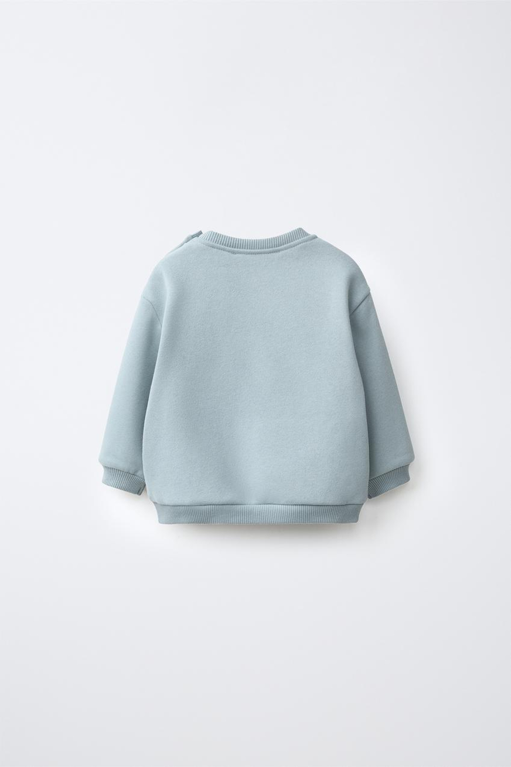 ZARA ТОЛСТОВКА С ВЫШИВКОЙ «ЕЖИК», СИНЕВАТЫЙ