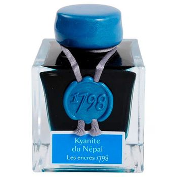 Чернила во флаконе Herbin Prestige 1798 50 мл Kyanite du Népal синие с серебряными блестками (15513JT)