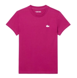 Женская теннисная футболка Lacoste Ultra Dry Technical Cotton Sport - fuchsia pink