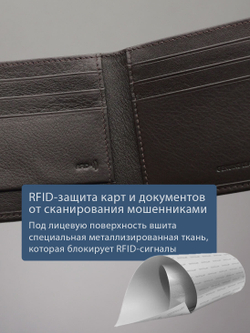 B250013R Castanho - Портмоне c RFID защитой MP