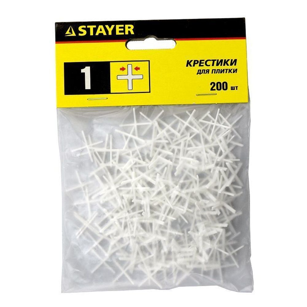 Крестики STAYER для кафеля, 1мм, 200шт