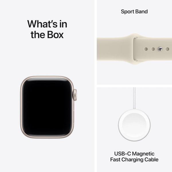 Умные часы Apple Watch SE 3 40 мм из алюминия цвета «сияющая звезда», спортивный ремешок цвета «песочный» (S/M)