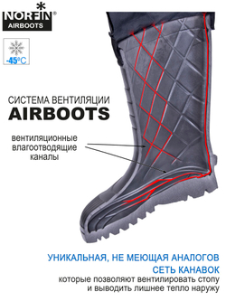 Сапоги зимние Norfin AIRBOOTS с манж. антрац. -50С EVA р.43-44