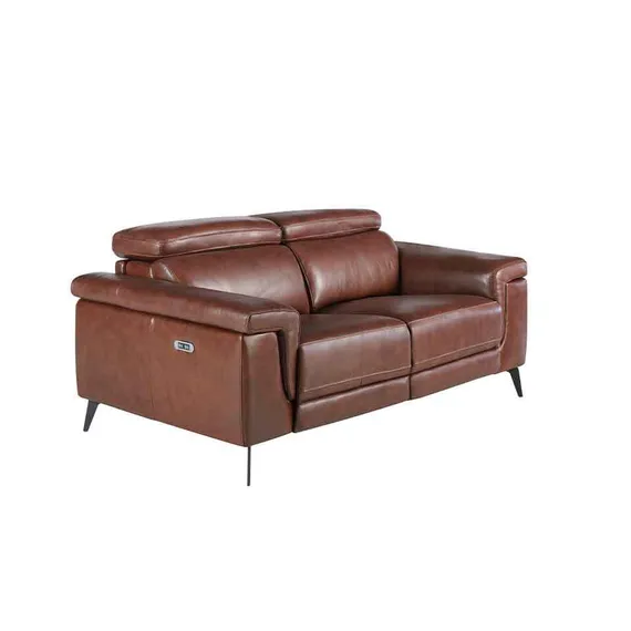 Двухместный диван с реклайнером Angel Cerda 5319-2P, коричневая кожа
