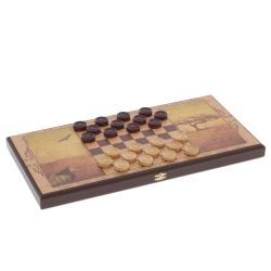 GAEM Игра настольная 2 в 1 ( шашки, нарды) "Лев", L50 W25 H3 см