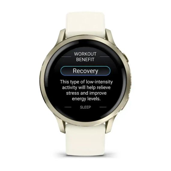 Смарт-часы Garmin Venu 4 41 мм в цвете лунное золото с силиконовым ремешком цвета слоновой кости