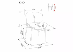 Стул SIGNAL KISO Noelle 30 бежевый/черный
