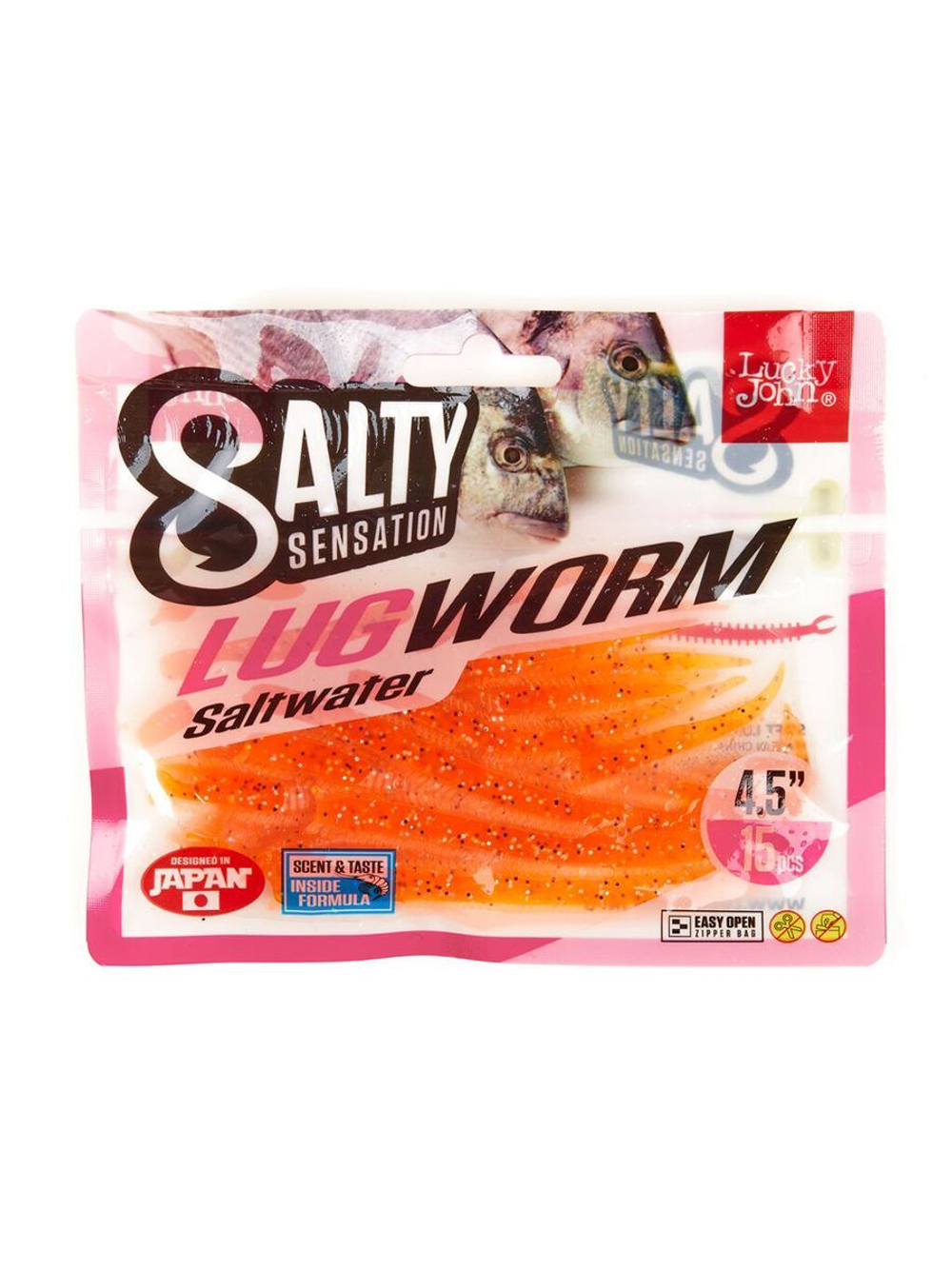 Черви съедобные искусственные LUCKY JOHN Salty Sensation SANDWORM 4.0in (10.16)/F41 15шт.