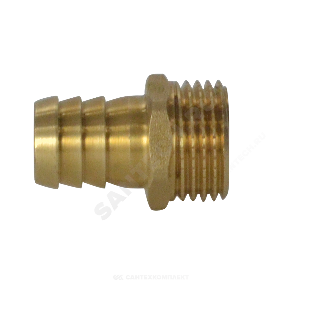 Переходник штуцерный латунь неразъемный для шланга Дн 18х1/2" НР SantechSystems