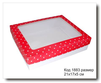 Коробка с окном код 1883 размер 21х17х5 см