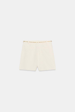 ZARA ДЖИНСОВЫЕ ШОРТЫ Z1975 С ПОЯСОМ-ЦЕПОЧКОЙ, БЕЛЫЙ