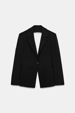 ZARA БЛЕЙЗЕР ОВЕРСАЙЗ С ШЛИЦЕЙ СЗАДИ, ЧЕРНЫЙ