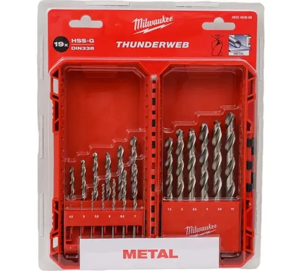 Сверла по металлу THUNDERWEB™ HSS-G набор 19ед. (1-10мм) GEN III