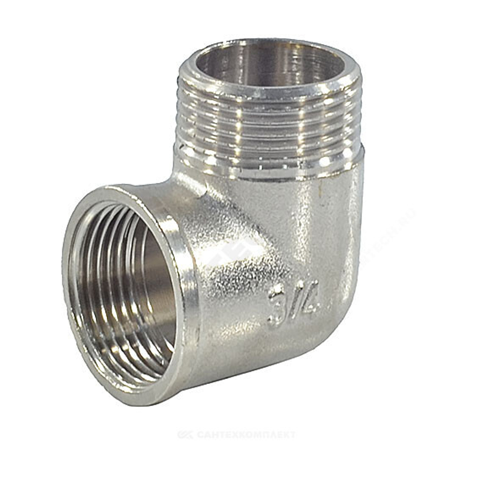 Угольник латунь никель Ду 20 (3/4") ВР/НР SantechSystems