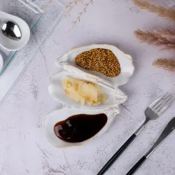 Блюдо для подачи 20*14 см h3 см емкость для закусок Gray Shell Frutti di Mare P.L. [1]