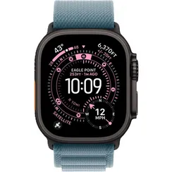 Часы Apple Watch Ultra 3, 2025, 49 мм, титан чёрного цвета, ремешок Alpine голубого цвета
