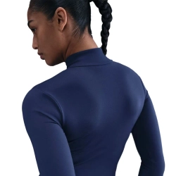 Женская теннисная куртка Nike One Dri-Fit Full Zip Fitted - midnight navy/white