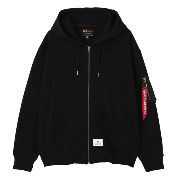 Толстовка Alpha Industries Utility Pocket Full Zip Relaxed Fit Black (Черная)