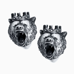 Запонки мужские KING BEAR, оксидирование, сапфир — корунд