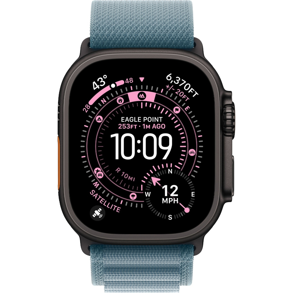 Умные часы Apple Watch Ultra 3, 49 мм, Black Titanium Light Blue Alpine Loop S