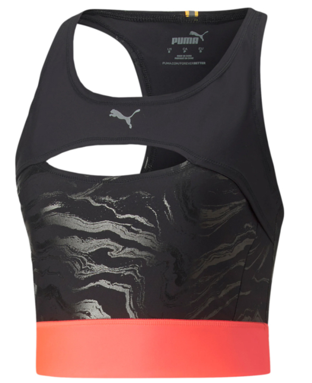 Женский топ теннисный Puma Run Ultraform Aop Crop Tank - puma black