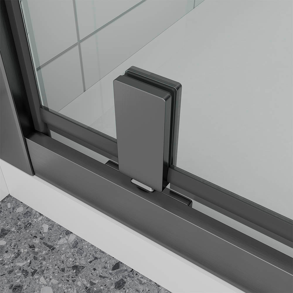 Душевая дверь Veconi Ottimo P30 GR, 800x1900, графит брашинг, стекло прозрачное