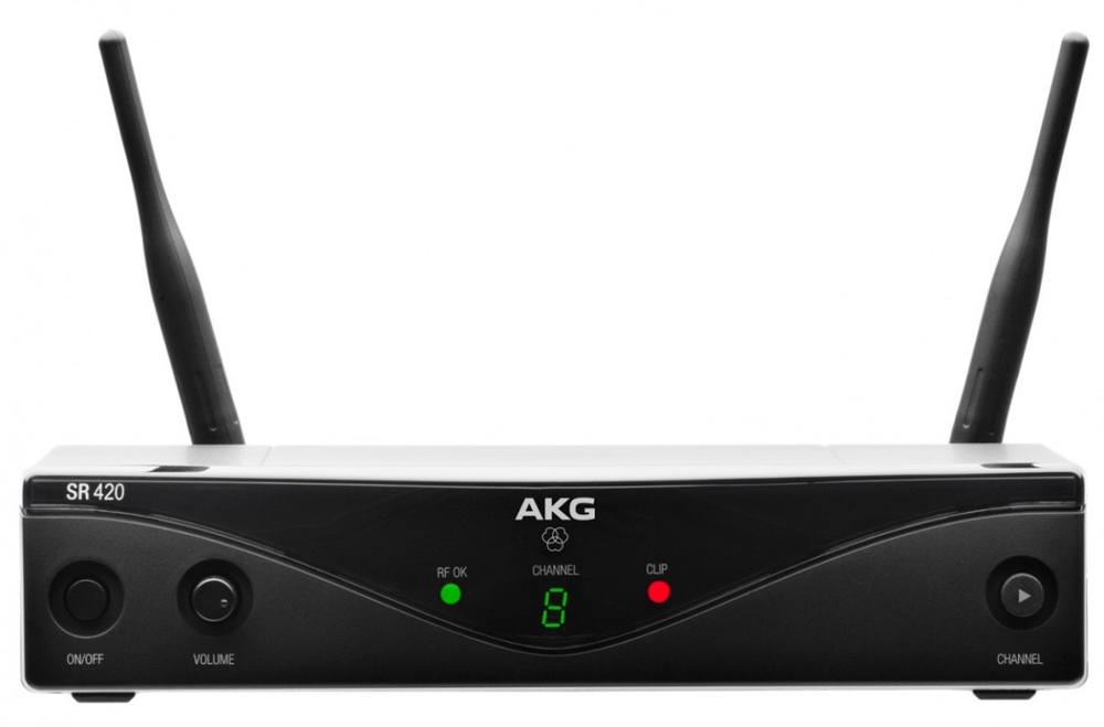 AKG WMS420 Vocal Set Band вокальная радиосистема Band B1 с приёмником SR420, ручной передатчик HT420 с динамическим капсюлем D5, в комплекте адаптер, 1 батарейка AA, держатель микрофона