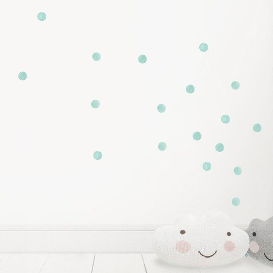 Интерьерная наклейка Watercolor Polka Dots — мятный
