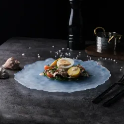 Тарелка d 24 см h2 см Blue Sunset матовое стекло P.L. Proff Cuisine [6]